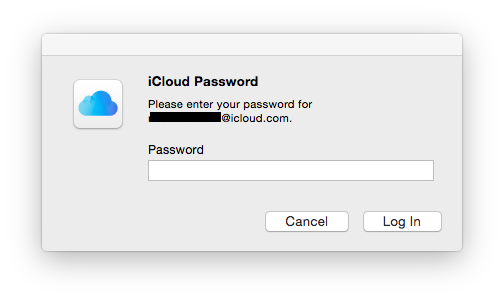 prevent icloud from asking for a password in mac osx yosemite